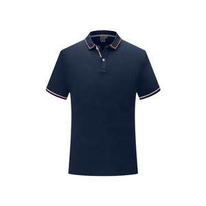 Chemise piqué respirante bleu marine à manches courtes pour homme, couleur unie, style décontracté, vente chaude, directement de l'usine, vente en gros - Product Image 1