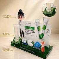 Exhibidor de Cosméticos Acrílico Ecológico con Superficie Pulida, Impresión Personalizada y OEM para Tiendas Minoristas