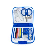 Kit de couture en plastique pliable, mini-ensemble de couture portable, durable, pour réparations d'urgence en voyage, entretien des vêtements, boîte à outils complète