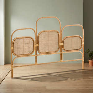 Cabecera de Cama de Ratán Natural de Alta Calidad, Muebles Modernos para Decoración de Dormitorio, Tamaño Personalizable, Color Personalizado, Forma de Flor - Product Image 1