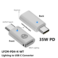 2024 generasi ke-4 baru 35W Tipe C jantan ke 8 Pin adaptor betina USB C konverter transmisi Data untuk iPhone 15 16 Pro Max