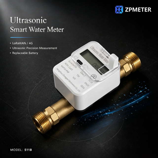 High Accuracy Smart Water Meter NB-IoT LoRaWAN Remote Reading System Ultrasonic Flow Meter for Smart City Water Management IP68