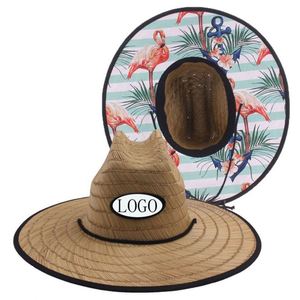 Sombrero de Paja Vaquero Promocional Personalizado al por Mayor, Sombrero de Paja Unisex de Ala Ancha para Protección Solar, Sombrero de Salvavidas para Hombre con Logotipo Personalizado - Product Image 5