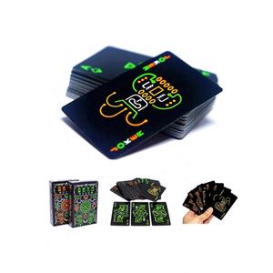 Cartes à Jouer Imperméables en PVC Noir pour Fêtes Familiales, <span class=keywords><strong>Poker</strong></span>, Jeu de Société, <span class=keywords><strong>Solitaire</strong></span> – 1 Pièce, Style Art Volant, Format Standard - Product Image 3