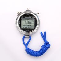 Penghitung waktu presisi 0.01s, Stopwatch logam olahraga bercahaya Stopwatch jam menit tampilan bulan 3 baris hitung mundur