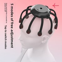 Masseur de tête électrique sans fil en forme de pieuvre, 5 modes de vibration, stimulateur du cuir chevelu, portable, soulagement du stress, relaxation pour la tête et le cou