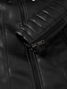 नई शैली चमड़े की जैकेट-यूरोपीय स्प्रिंट पतली मोटरसाइकिल पोशाक, यूरोपीय आकार चमड़े के कोट, लघु शैली की महिला जैकेट - Product Image 6