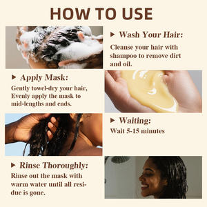 <span class=keywords><strong>Mascarilla</strong></span> hidratante para el cabello con aceite de argán orgánico natural para alisar el brillo y reparar el cabello dañado para hombres y mujeres de uso diario - Product Image 6