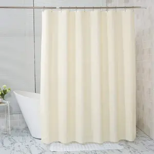 Solid color colorful beige EVA Waterproof shower curtain Heavy-Duty Mildewproof PEVA Plastic Bath Shower Curtain with magnet