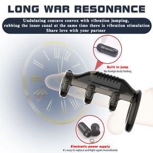 Vibrierender <span class=keywords><strong>Penis</strong></span> ring mit vier Ringen Verzögerung Ejakulation schloss für Männer Leistungs starke Vaginal-und G-Punkt-Stimulation paare Sexspielzeug - Product Image 4