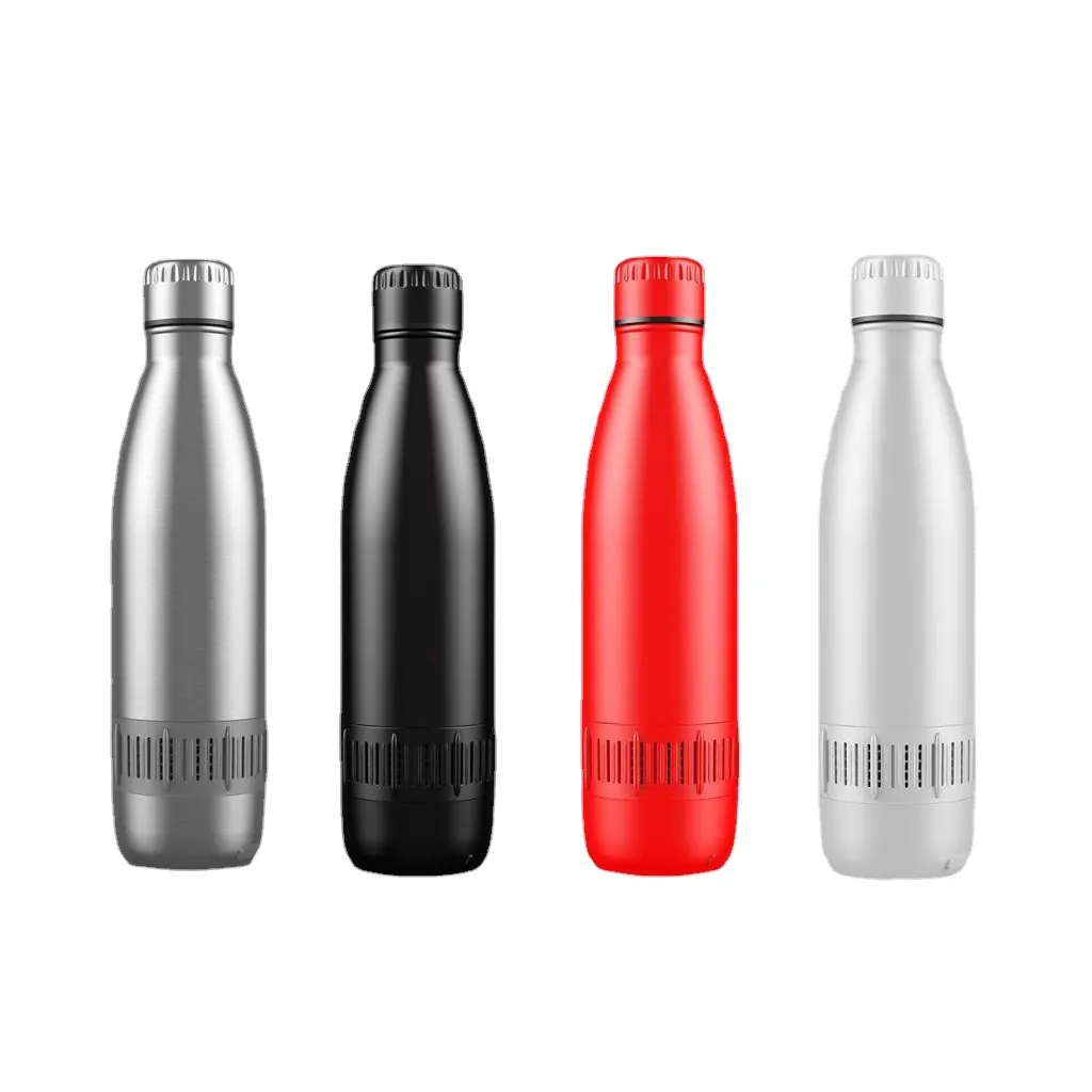 New style smart Music Portable Customized Logo Business Large Capacity Creative Stainless Steel Water Bottle