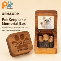 Boîte commémorative carrée moderne et minimaliste en bois de frêne pour animaux de compagnie, pour poils de chat et chien, photos, gravure personnalisable, souvenirs, rangement, ongles, dents