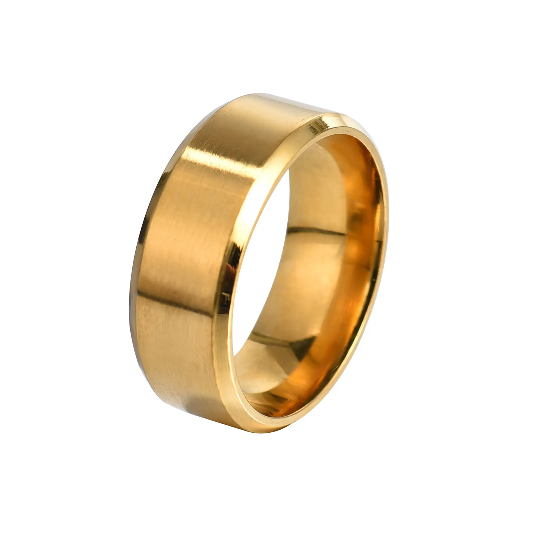 Mode Trendy 6 Kleuren 316l Roestvrij Staal Ring 8Mm Breedte Blanks Populaire Goedkope Sieraden Ring Full Size Voor Mannen