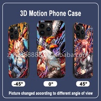 Coque de téléphone 3D lenticulaire Anime Chainsaw Man Denji/Makima/Power, étui 3D à effet de mouvement pour téléphone portable, cadeau