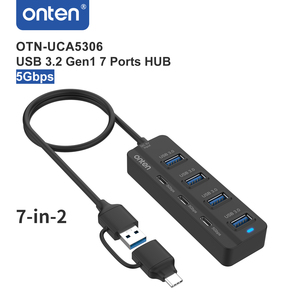 ONTEN UCA5306 prend en charge la fonction <span class=keywords><strong>OTG</strong></span> et peut étendre simultanément quatre prises USB 3.0 et trois prises USB-C OTN-UCA5306 - Product Image 5