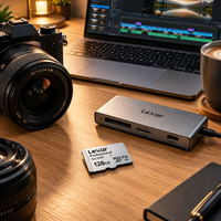 Kartu Memori Flash TF Lexar Professional SILVER 128GB Kelas 10 UHS-I U3 V30 A2 Kecepatan Tinggi 160MB/s
