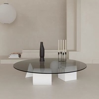 Table à thé créative légère de luxe moderne et géométrique Art Mobilier de maison en verre trempé design simple pour salon