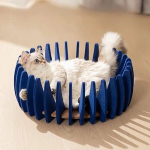 Kattennest Alle seizoenen Universeel Krasbestendig Huisdierbed Slijtvast Halfgesloten stijl Pompoenhuis Kattenspeelgoed Creatief Nieuw - Product Image 1