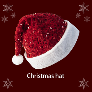 Sombrero clásico <span class=keywords><strong>de</strong></span> Papá Noel <span class=keywords><strong>de</strong></span> lentejuelas rojas con ribete <span class=keywords><strong>de</strong></span> piel sintética blanca y Pompón para el día <span class=keywords><strong>de</strong></span> Navidad Sombrero <span class=keywords><strong>de</strong></span> Navidad <span class=keywords><strong>de</strong></span> felpa <span class=keywords><strong>de</strong></span> Navidad - Product Image 5