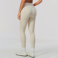 Leggings de fitness et de yoga personnalisés, nouveau modèle avec couture avant, effet galbe fessier, en tissu brossé Spandex/Nylon, haute élasticité