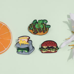 Cartoon Geld Brot Donut Emaille-Anstecknadeln Lustige Dollar-Banknoten-Brosche Revers-Abzeichen Schmuck Geschenk für Freunde - Product Image 2