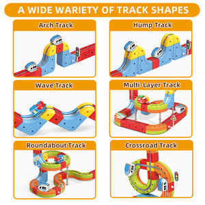 Set de Tren de Plástico DIY, Vías Flexibles, Pista de Carreras Infinita, Bloques de Construcción Modulares, Ensamblaje Libre para Niños - Product Image 3