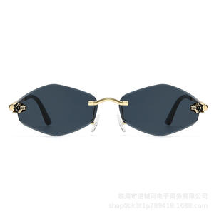 Lunettes de soleil classiques sans monture, style européen et américain tendance, protection solaire personnalisée haut de gamme, motif serpent - Product Image 2