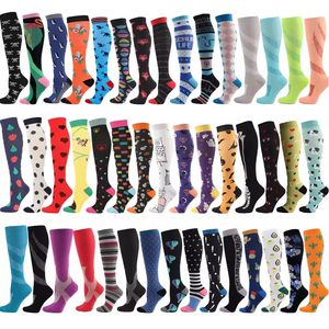 Chaussettes de compression graduée à motifs tendance, imprimées sur mesure, originales, hauteur genou, 20-30 mmHg, pour femmes et hommes, usage quotidien - Product Image 6