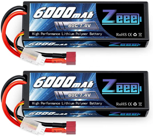 ZEEE 2S mit Deans Stecker für 1/8 1/10 RC Fahrzeuge RC Car Truck Tank X-maxx Lipo Batterie Hard Case 6000mah 80C 7,4 V Schwarz LCO 2C - Product Image 1