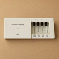 Boîte d'emballage personnalisée de luxe en papier blanc pour coffret découverte de parfums avec 5 compartiments et logo holographique, vente en gros, échantillon, boîte cadeau