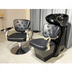Sillón de <span class=keywords><strong>Barber</strong></span>ía Moderno con Lavacabezas para Salón de Belleza y Baño, Mueble de Salón Duradero - Product Image 1