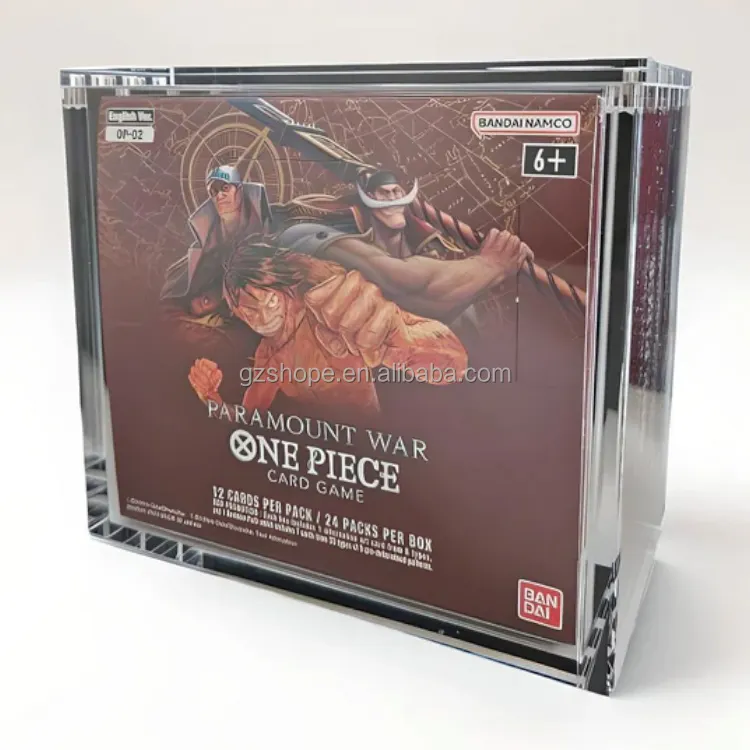 SHP Venda Quente One Piece Paramount Guerra OP02 Luffy TCG Cartões Jogo Booster Box Display Case Ímã Forte