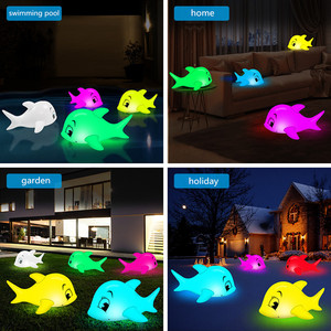 Lampe solaire flottante IP68 en forme de dauphin pour piscine, étanche, pour pelouse, ballon lumineux, décoration de jardin et de fête à domicile - Product Image 6