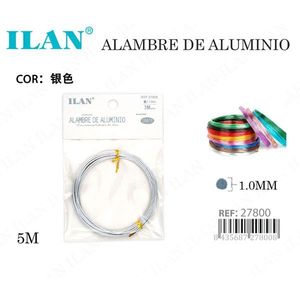 Filo di alluminio da 1,0 mm, 5 m, colore argento, per la creazione di gioielli. - Product Image 3