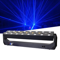 Laser merah bergerak LED RGBW 3W 16 buah Laser merah kekuatan tinggi kepala bergerak 2 buah lampu panggung bintang penuh biru