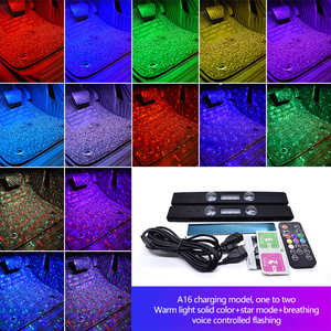 Luce Atmosfera Auto Sotto i Piedi Ricarica USB Luce Ritmica Colorata Controllata dalla Voce Luce LED Decorativa Modificata per Auto - Product Image 2