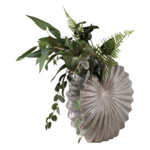 Vaso Rotondo a Forma di Conchiglia in Metallo Alluminio, Vaso Scultoreo per Fiori, Decorazione d'Interni in Stile Costiero Glamour - Product Image 2