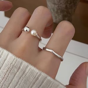 S925 Sterling Silver Pearl <b>Open</b> <b>Ring</b> Minimalist Index Finger Jewelry For Women Gift - Product Image 4