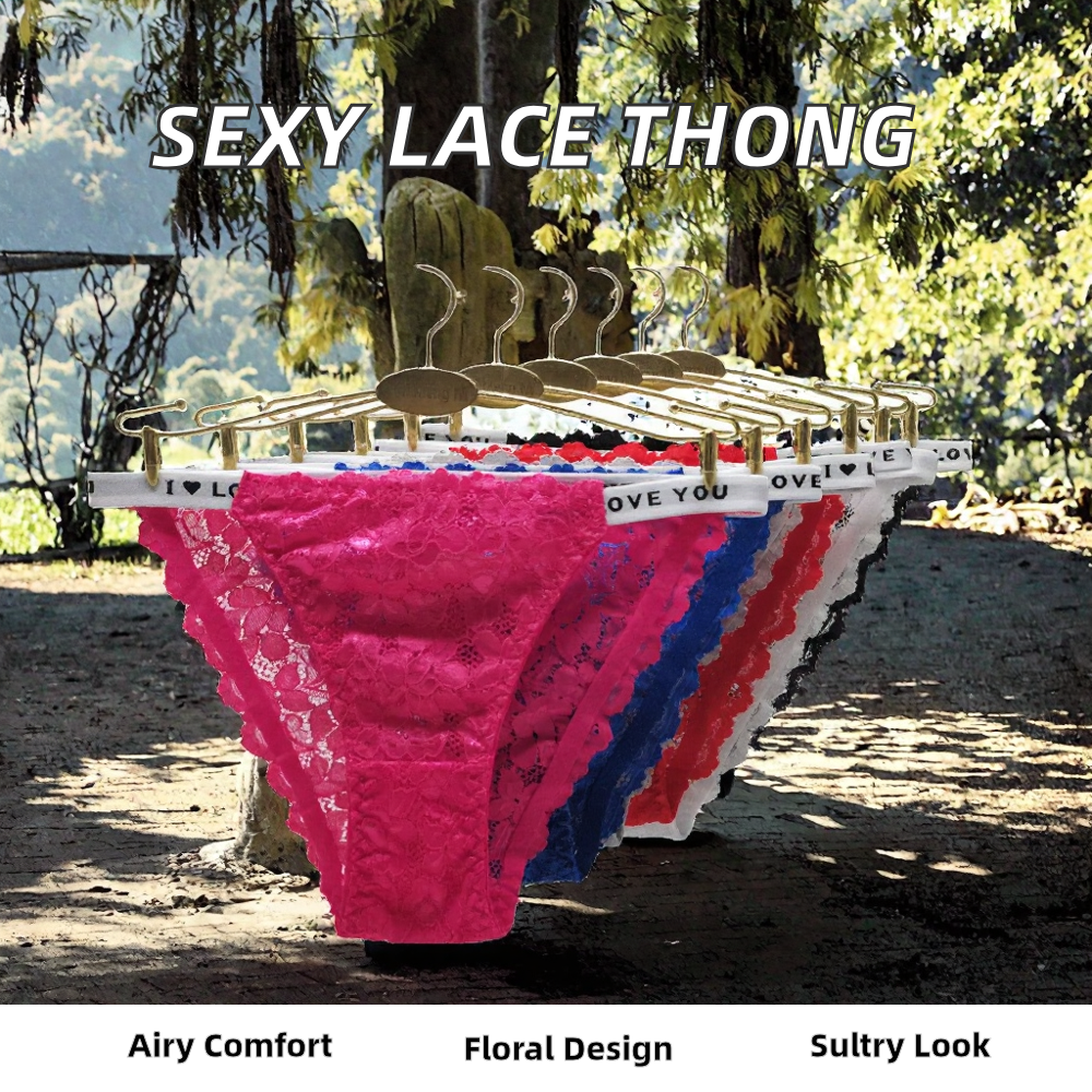 Wholesale Sexy Floral Mid-Rise Lingerie Women's Hipster Panties High Quality Nylon/Cotton Erotic Underwear