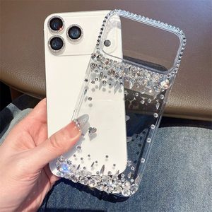เคสโทรศัพท์ iPhone 16 17 Plus สวยงาม ป้องกันอย่างดี ประดับเพชร, เคส iPhone 17 Pro Max คริสตัลรูปหัวใจ ประดับเพชร แบบไฮบริด - Product Image 2