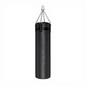 Saco de Boxeo de Cuero Resistente con Relleno de Algodón, Altura Ajustable, Peso de 100 lb, para Entrenamiento de Boxeo, Muay Thai y Artes Marciales - Product Image 1