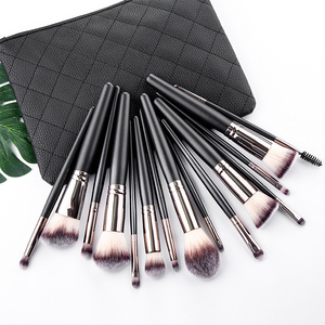 <span class=keywords><strong>Amazon</strong></span> Hot Selling Black Cosmetic Brush High Quality 15pcs Professional Makeup Brush Set with Bag - Product Image 3