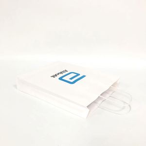 Chinese Manufacturer Custom Logo Print Recyclable Kraft Paper Bags Handles for Shoes <b>Fur</b> Clothing Packaging CMYK 4 Color Offset - Product Image 5