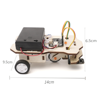 Kit de démarrage intelligent pour robot jouet de suivi de ligne noir DIY en bois, jouet STEM de science et d'ingénierie