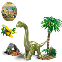 MouldKing 29001, 373 Piezas, Bloques de Construcción de un Campamento de Braquiosaurios, Kit de Modelo de Huevo de Dinosaurio, Juguetes de Ensamblaje, Regalos de Cumpleaños para Niños