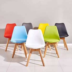 Nordic Italian Design Padded <b>Wooden</b> Legs Cafe Restaurant Colors PP Plastic Tulip Dining <b>Chairs</b> - Product Image 1