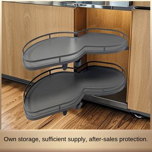 Étagère de rangement multifonctionnelle rotative <span class=keywords><strong>d</strong></span>'<span class=keywords><strong>angle</strong></span>, électroplaquée et peignable, design moderne et épuré pour <span class=keywords><strong>cuisine</strong></span> et garde-manger - Product Image 2