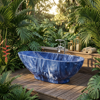 Vente flash : Baignoire ovale en acrylique bleu pour adultes, fabriquée en Chine, baignoires autoportantes
