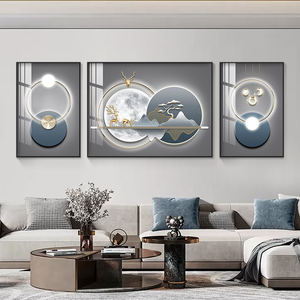 لوحات جدارية ثلاثية عصرية لتزيين غرفة المعيشة بإطار معدني - فن ديكور للمنزل - Product Image 4