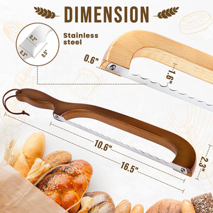 Cuchillo <span class=keywords><strong>de</strong></span> madera personalizable para cortar pan, <span class=keywords><strong>juego</strong></span> <span class=keywords><strong>de</strong></span> dos piezas <span class=keywords><strong>de</strong></span> cuchillo para pan con logotipo personalizado, regalo <span class=keywords><strong>de</strong></span> <span class=keywords><strong>cocina</strong></span> único - Product Image 3